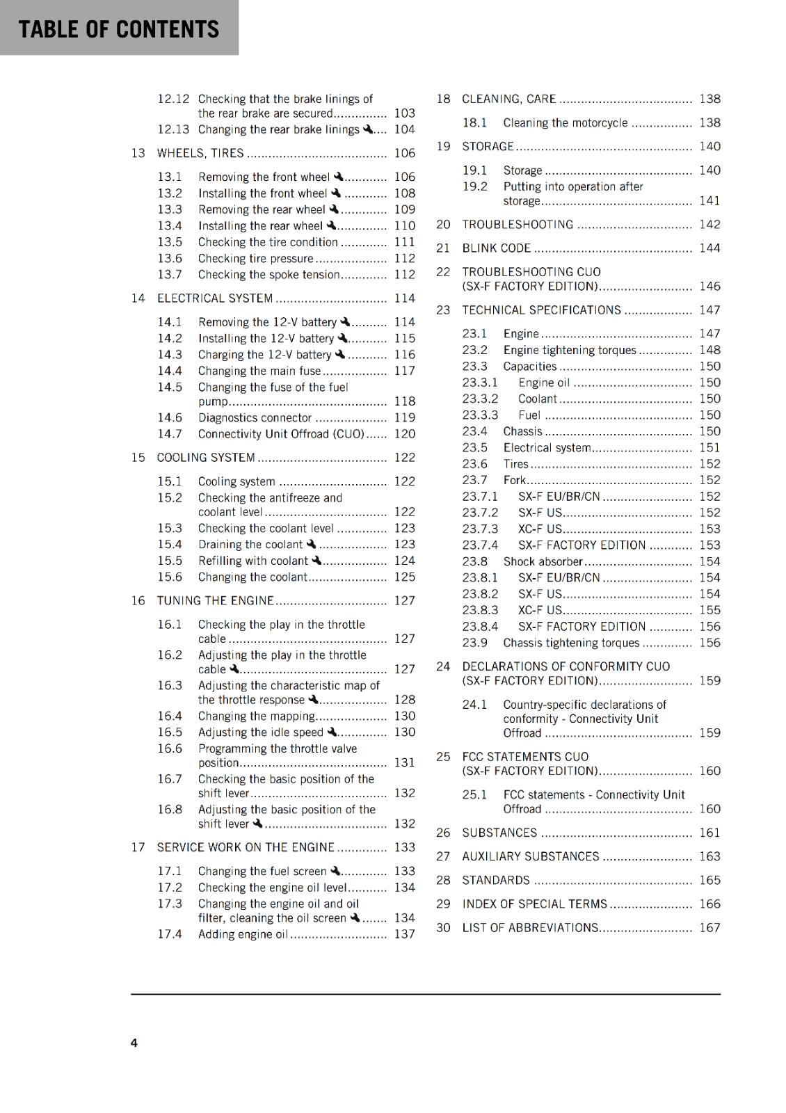 KTM 2024 - 250 SX-F XC-F FACTORY EDITION - OWNERS MANUAL USER GUIDE