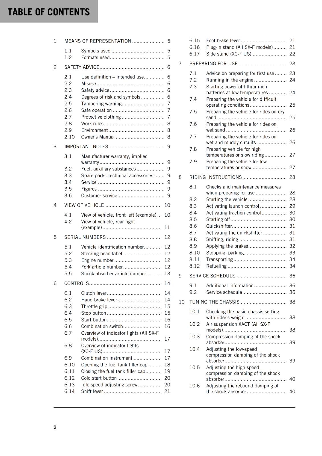 KTM 2024 - 450 SX-F XC-F - OWNERS MANUAL USER GUIDE