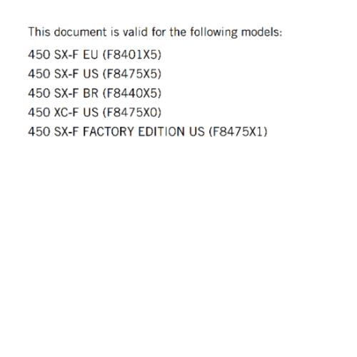KTM 2024 - 450 SX-F XC-F FACTORY EDITION - OWNERS MANUAL USER GUIDE