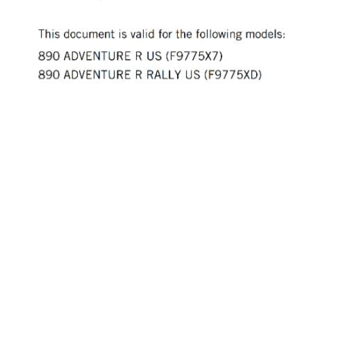 KTM 2024 - 890 ADVENTURE R RALLY US EDITION - OWNERS MANUAL USER GUIDE