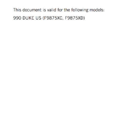 KTM 2024 - 990 DUKE US EDITION - OWNERS MANUAL USER GUIDE