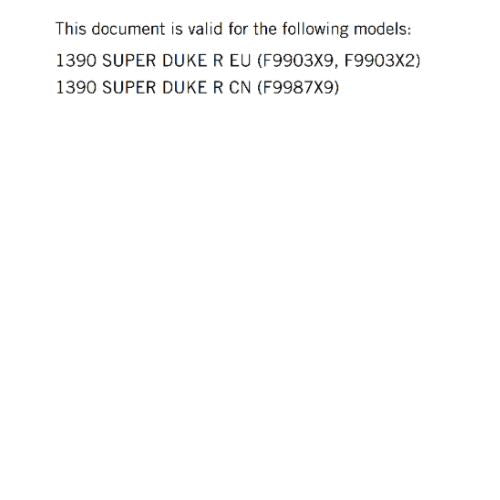KTM 2024 - 1390 SUPER DUKE R - OWNERS MANUAL USER GUIDE