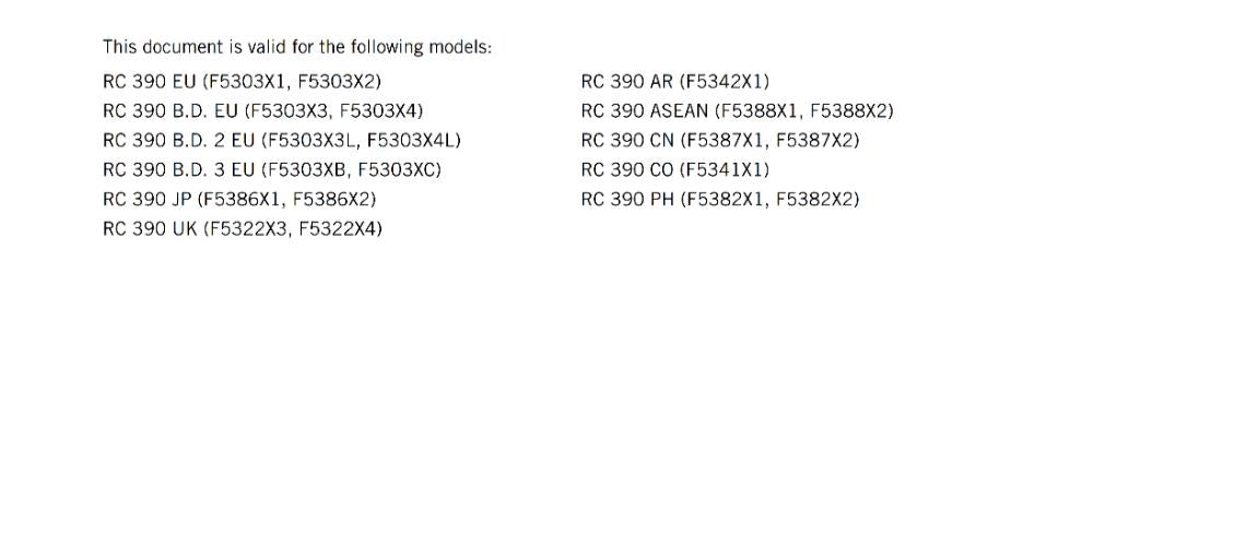 KTM 2024 - RC 390 EU JP UK AR ASEAN CN CO PH - OWNERS MANUAL USER GUIDE