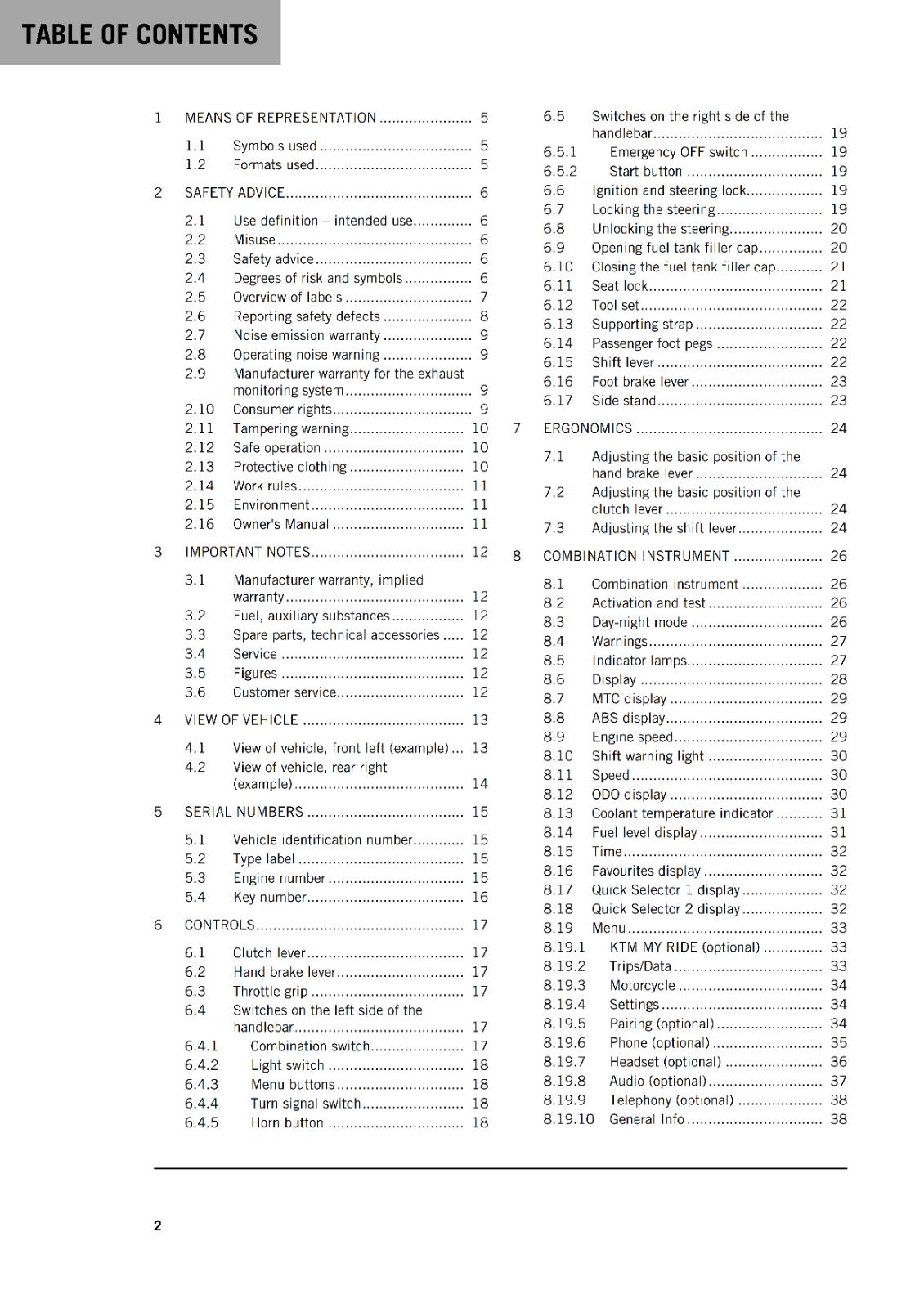 KTM 2024 - RC 390 US EDITION - OWNERS MANUAL USER GUIDE