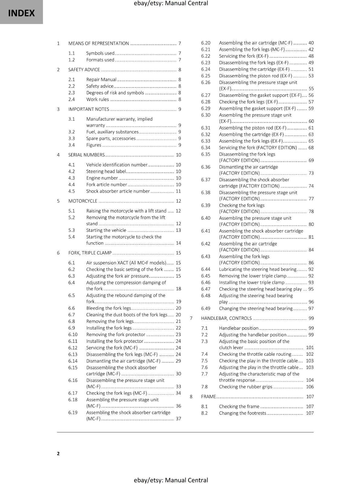 GASGAS 2024 MC EX 450F FACTORY EDITION SERVICE WORKSHOP REPAIR MANUAL