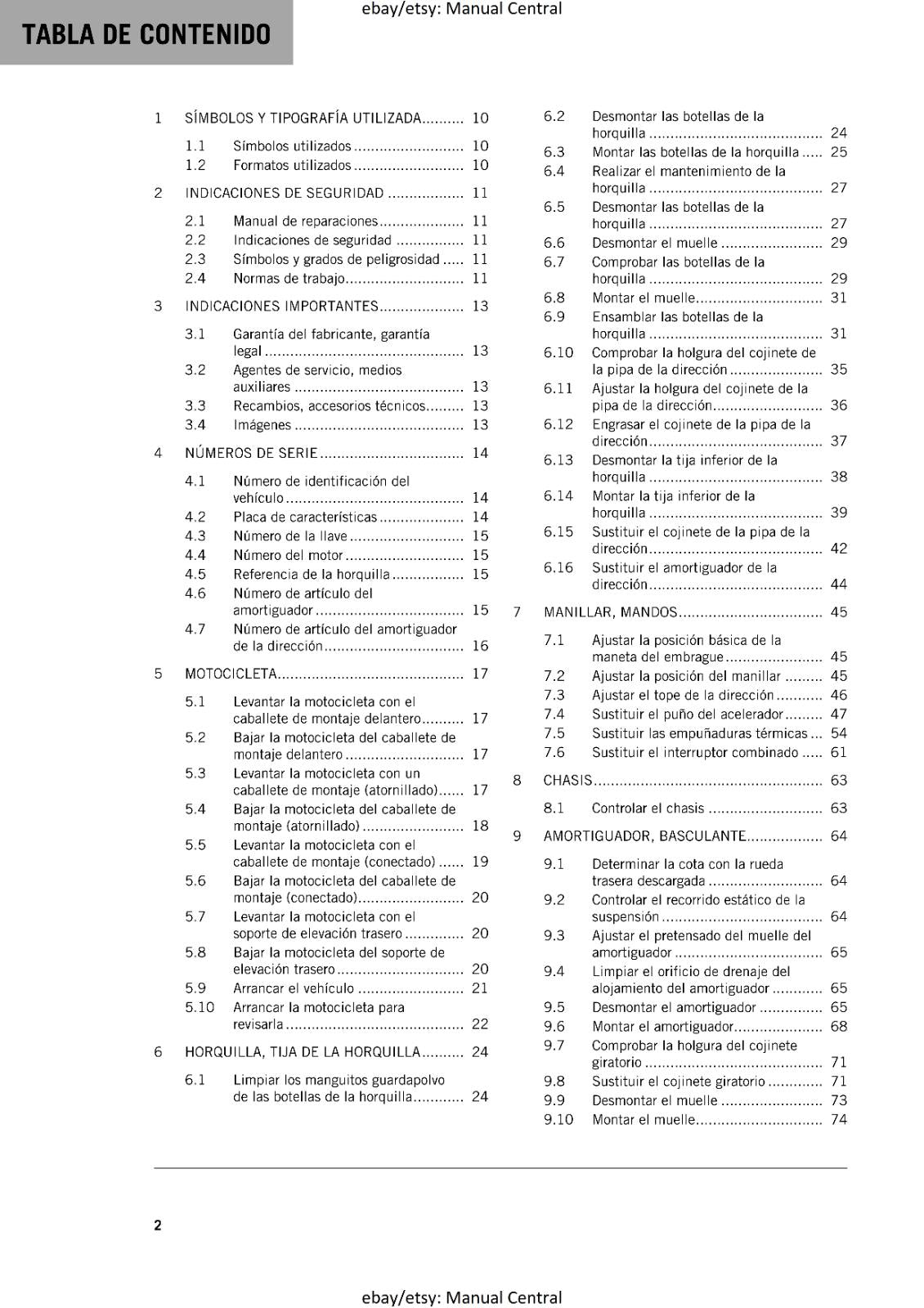 SPANISH LANGUAGE - KTM 2023 - 1290 SUPER DUKE GT - MANUAL DE REPARACION