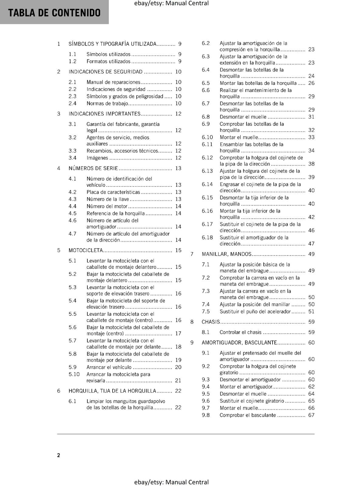 SPANISH LANGUAGE - KTM 2023 - 890 SMT EU VERSION - MANUAL DE REPARACION