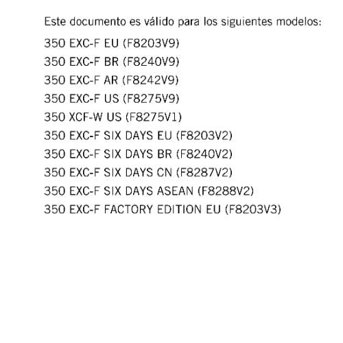 SPANISH LANGUAGE - KTM 2022 - 350 XCF-W EXC-F SIX DAYS - MANUAL DE REPARACION