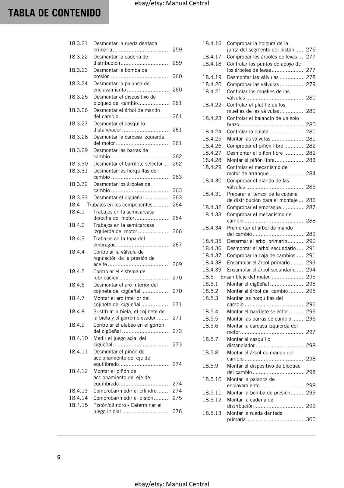 SPANISH LANGUAGE - KTM 2022 - 350 XCF-W EXC-F SIX DAYS - MANUAL DE REPARACION