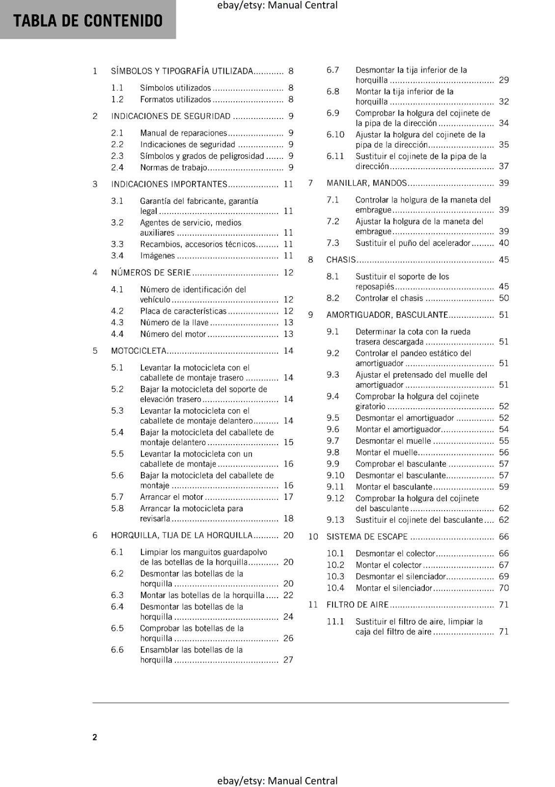 SPANISH LANGUAGE - KTM 2022 - 390 DUKE - MANUAL DE REPARACION