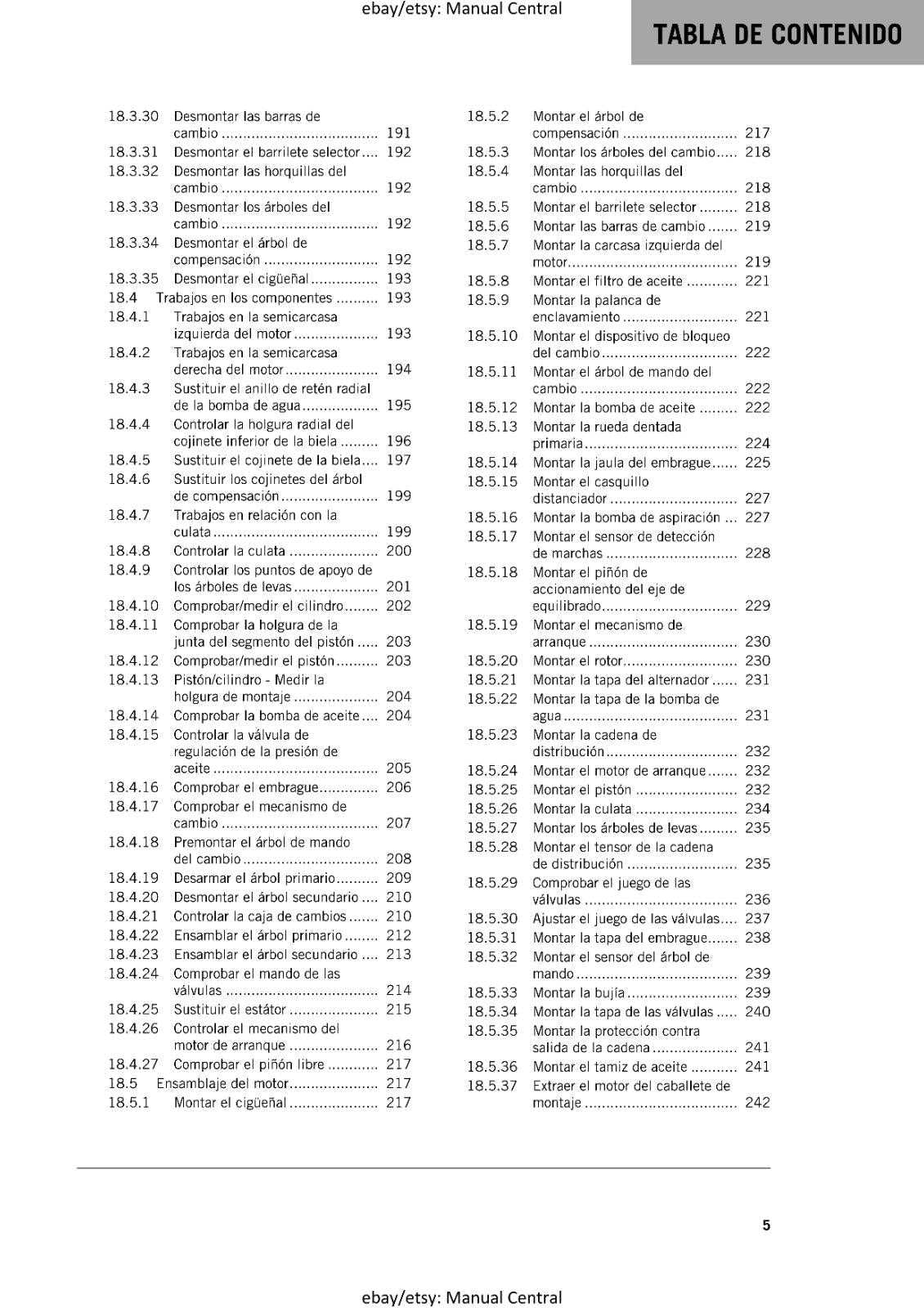 SPANISH LANGUAGE - KTM 2022 - 390 DUKE - MANUAL DE REPARACION