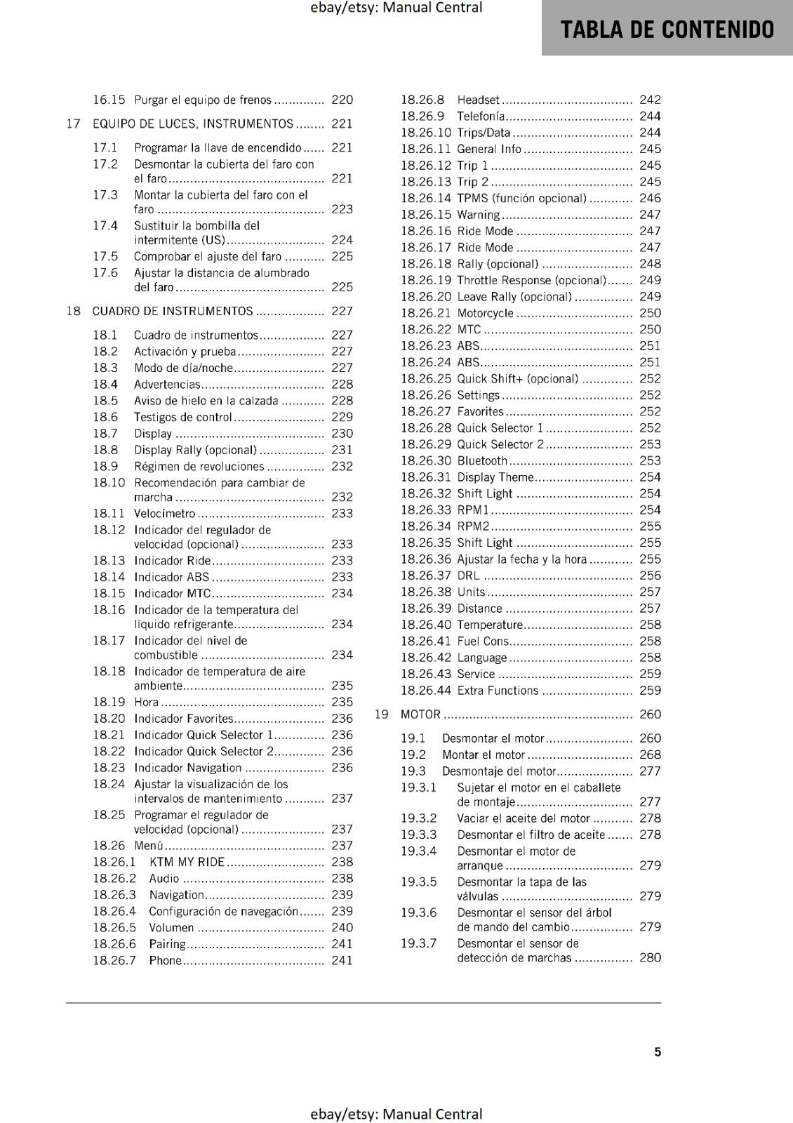 SPANISH LANGUAGE - KTM 2022 - 890 ADVENTURE R - MANUAL DE REPARACION
