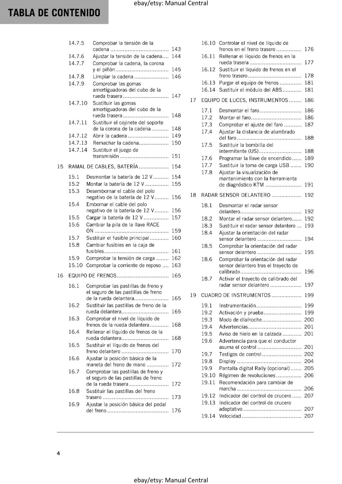 SPANISH LANGUAGE - KTM 2022 - 1290 SUPER ADVENTURE S - MANUAL DE REPARACION