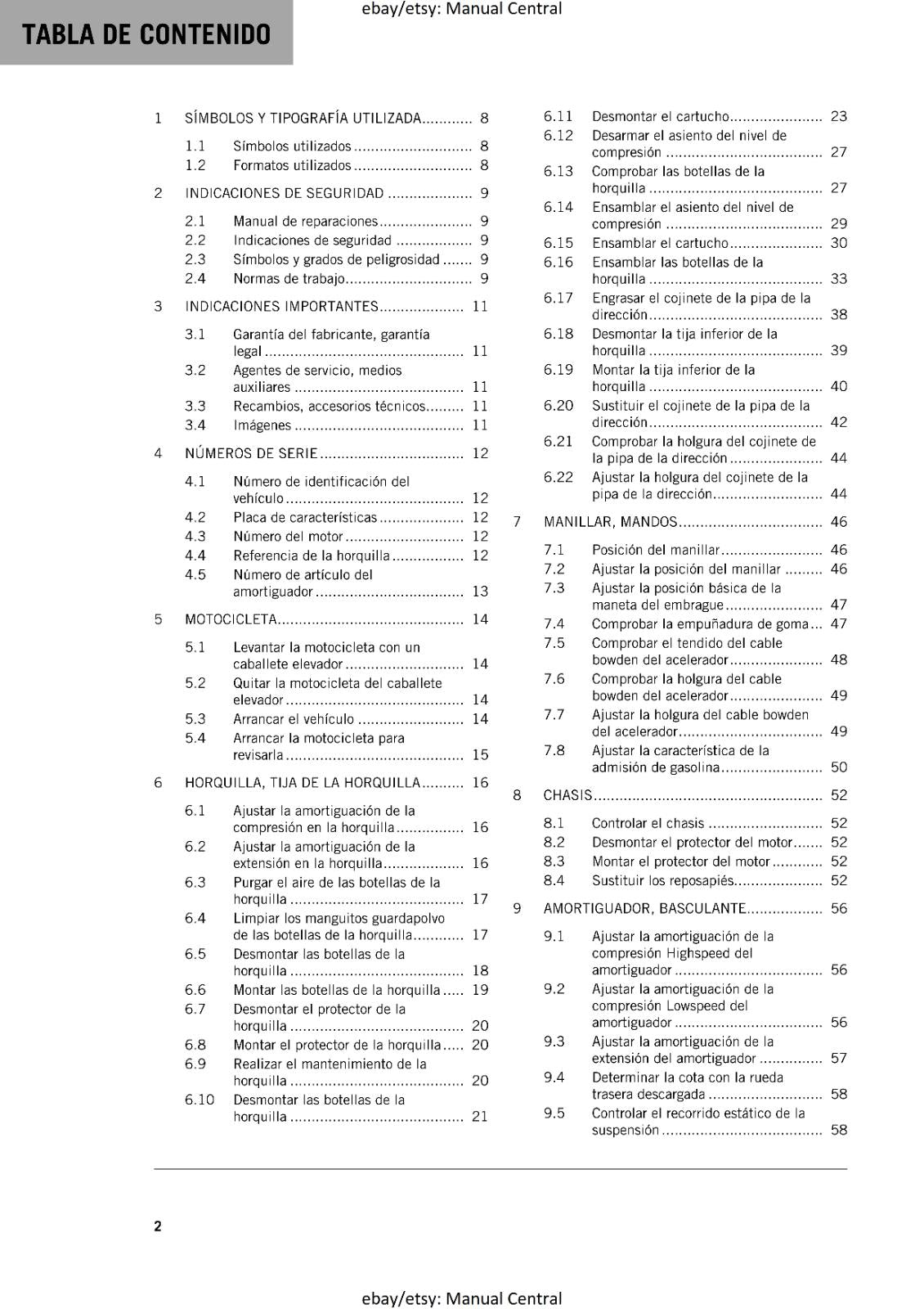 SPANISH LANGUAGE - KTM 2021 - 150 EXC XC-W TPI - MANUAL DE REPARACION