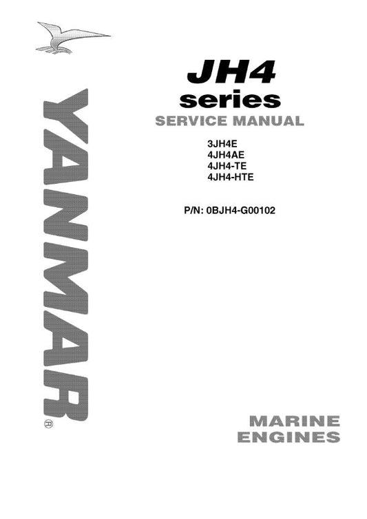 YANMAR 3JH4E 4JH4AE 4JH4-TE 4JH4-HTE SERVICE WORKSHOP MANUAL REPRINTED