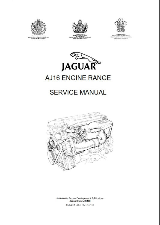 JAGUAR AJ16 ENGINE WORKSHOP SERVICE MANUAL REPRINTED COMB BOUND 1995 EDITION