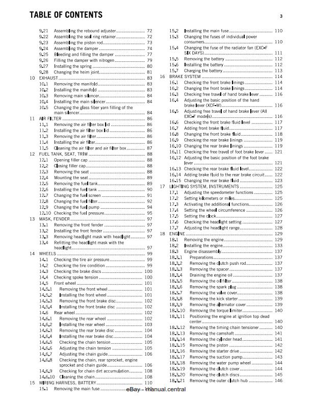 KTM 2013 350 EXC-F XCF-W WORKSHOP REPAIR SERVICE MANUAL REPRINTED
