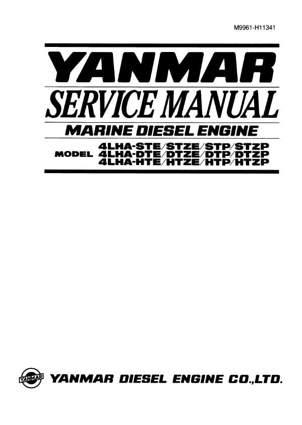 YANMAR 4LHA STE DTE HTE  MARINE ENGINE SERVICE MANUAL REPRINTED