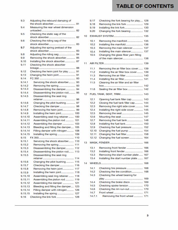 HUSQVARNA FC 350 FX 350 2017 REPAIR WORKSHOP SERVICE MANUAL REPRINTED COMB BOUND