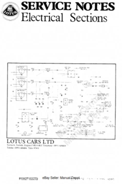 LOTUS ELAN M100 -  MJ SECTION - ELECTRICAL WIRING DIAGRAMS -  REPRINTED