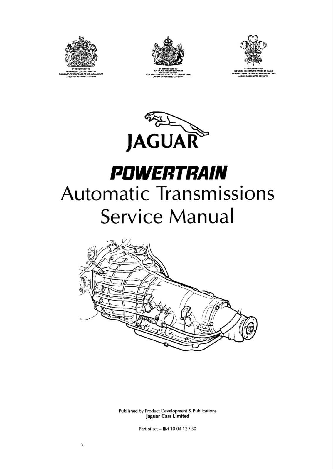 JAGUAR POWERTRAIN AUTOMATIC TRANSMISSIONS SERVICE MANUAL 1994 REPRINT