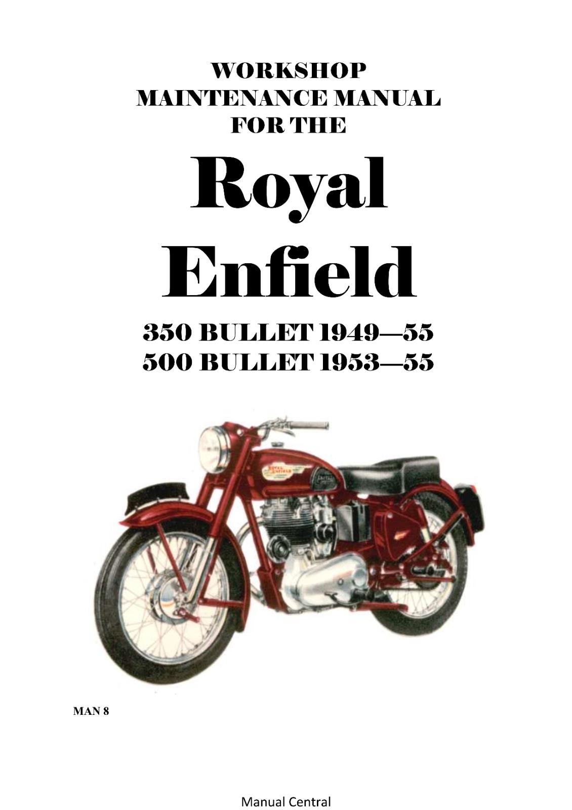 ROYAL ENFIELD 350 500 BULLET  1949 - 1955 REPAIR WORKSHOP SERVICE MANUAL REPRINT