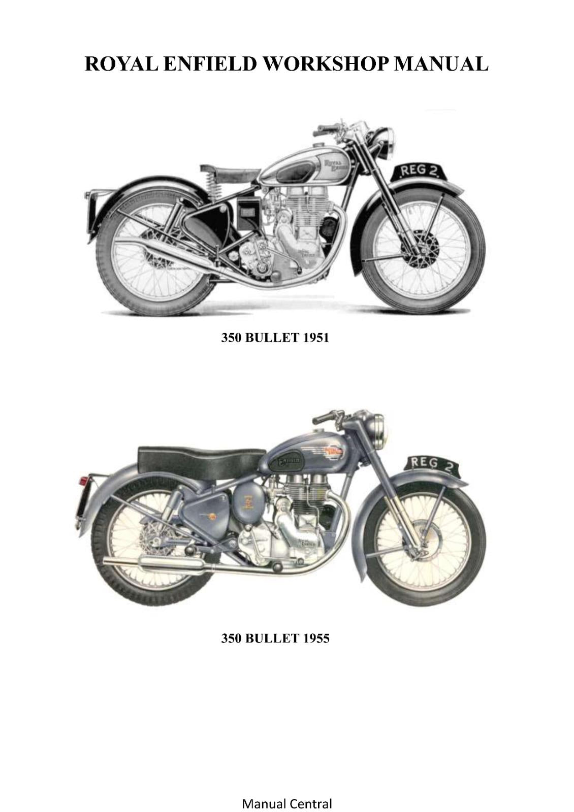 ROYAL ENFIELD 350 500 BULLET  1949 - 1955 REPAIR WORKSHOP SERVICE MANUAL REPRINT