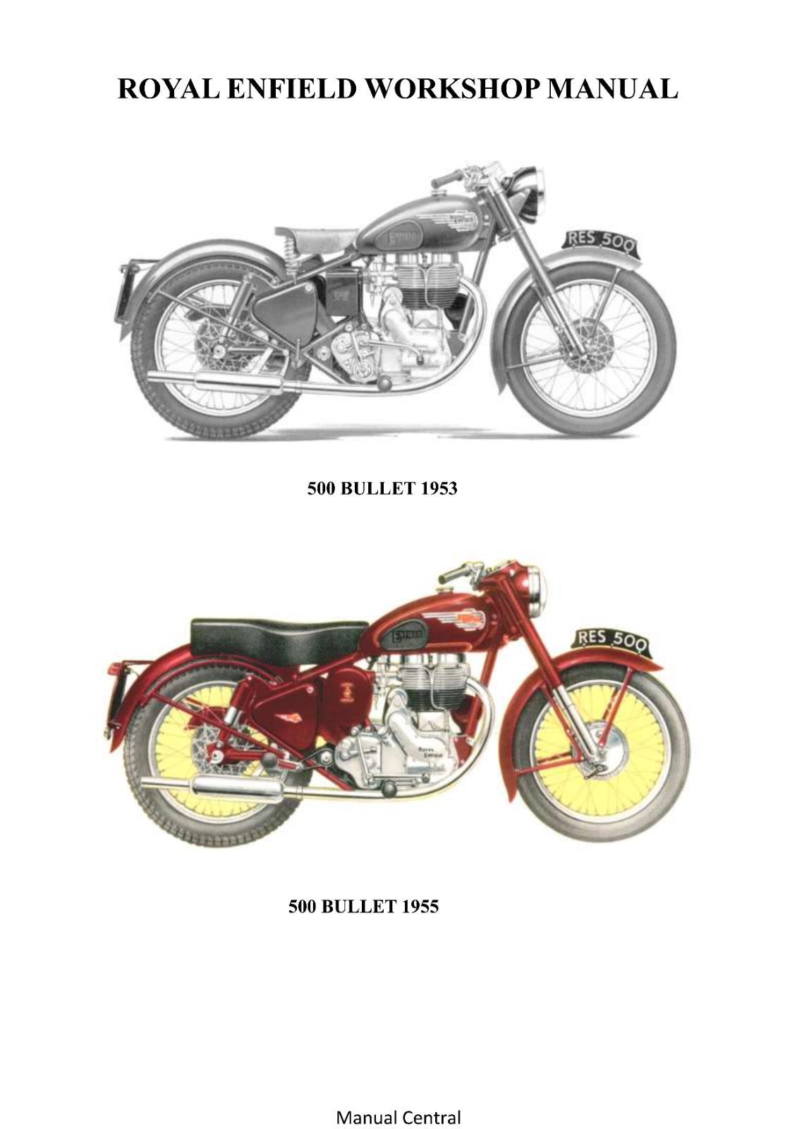 ROYAL ENFIELD 350 500 BULLET  1949 - 1955 REPAIR WORKSHOP SERVICE MANUAL REPRINT