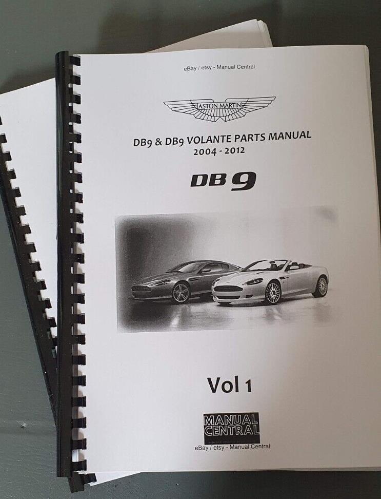 ASTON MARTIN DB9 WORKSHOP & PARTS MANUAL A4 VERSION 7 - 2004 TO 2012 MODELS