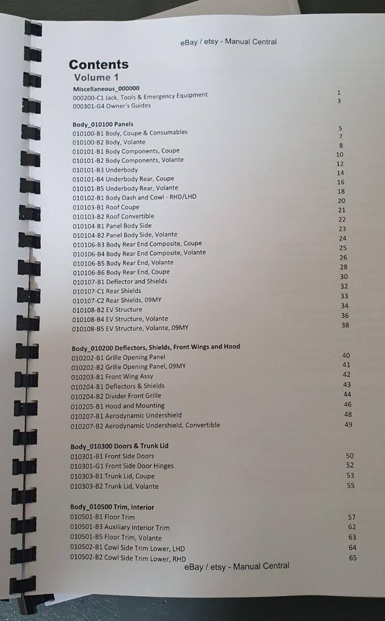 ASTON MARTIN DB9 WORKSHOP & PARTS MANUAL A4 VERSION 7 - 2004 TO 2012 MODELS