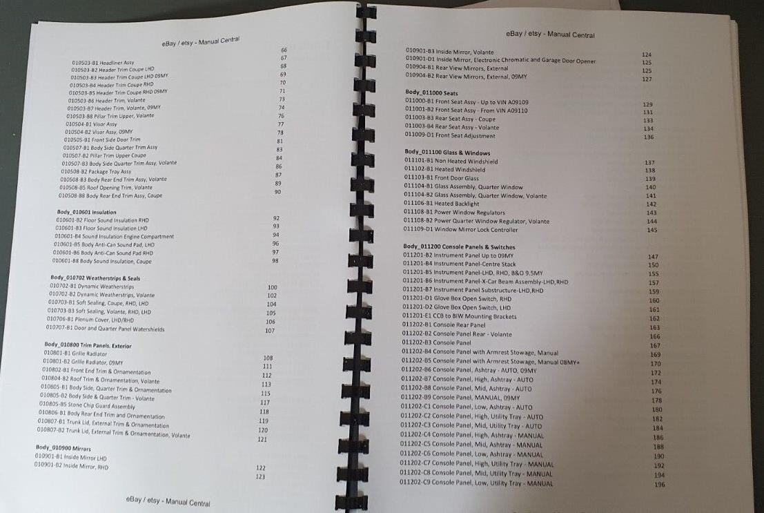 ASTON MARTIN DB9 WORKSHOP & PARTS MANUAL A4 VERSION 7 - 2004 TO 2012 MODELS