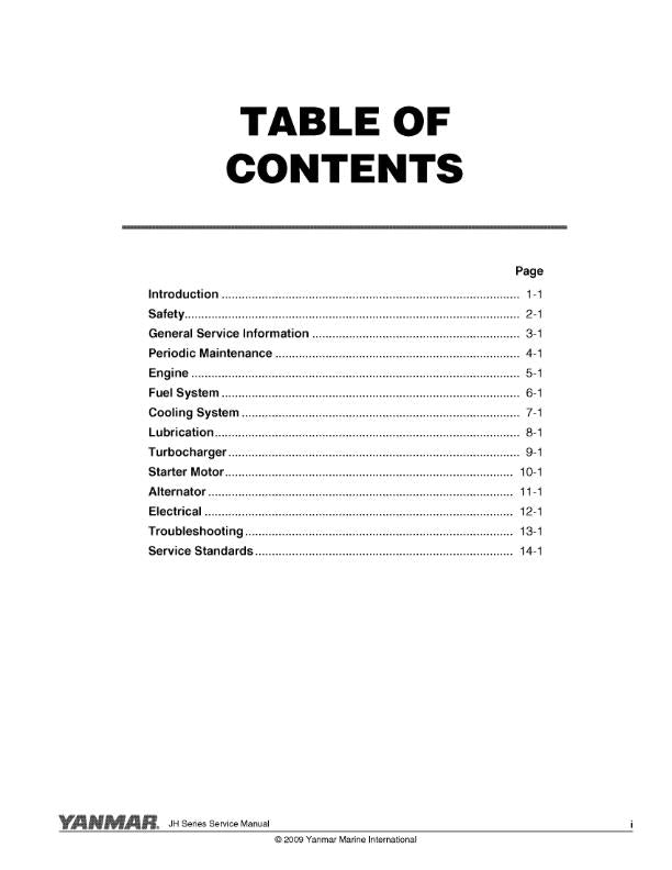 YANMAR 3JH5E 4JH5E 4JH4-TE 4JH4-HTE SERVICE WORKSHOP MANUAL REPRINTED 2009 ED