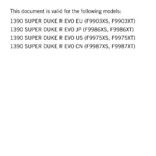 KTM 2024 - 1390 SUPER DUKE R EVO - WORKSHOP SERVICE MANUAL