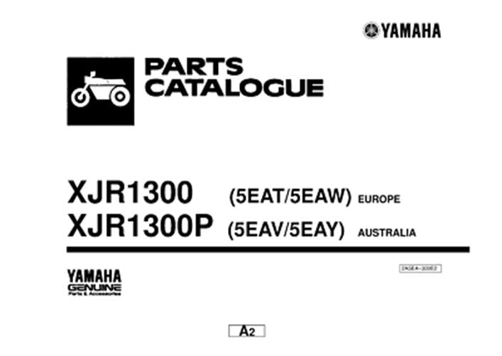 YAMAHA XJR1300 XJR1300P PARTS MANUAL (2001) 5EAT 5EAW 5EAV 5EAY REPRINTED