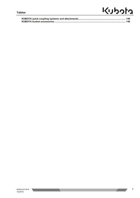 KUBOTA MINI EXCAVATOR U17-3a OPERATOR MANUAL REPRINTED DEC 15 EDITION COMB BOUND