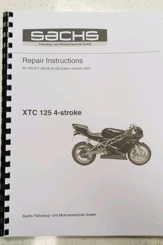 SACHS XTC 125 4 STROKE SERVICE REPAIR MANUAL REPRINTED 10/03 INC WIRING DIAGRAM
