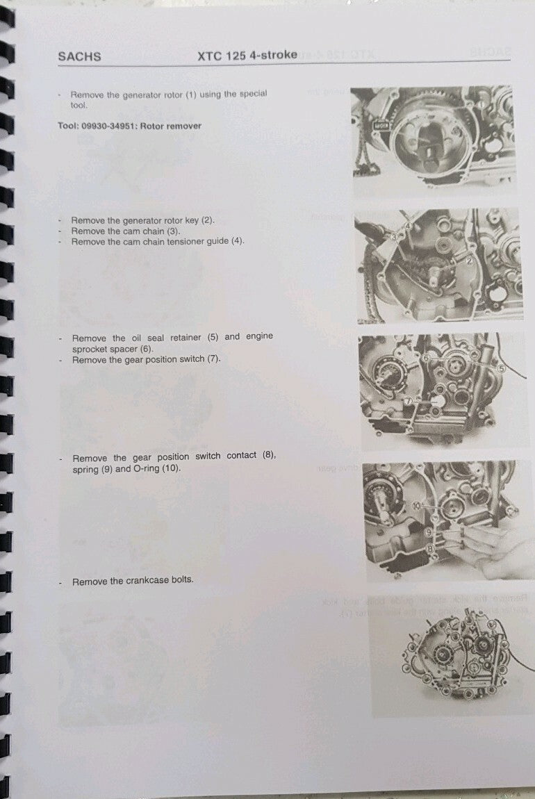 SACHS XTC 125 4 STROKE SERVICE REPAIR MANUAL REPRINTED 10/03 INC WIRING DIAGRAM
