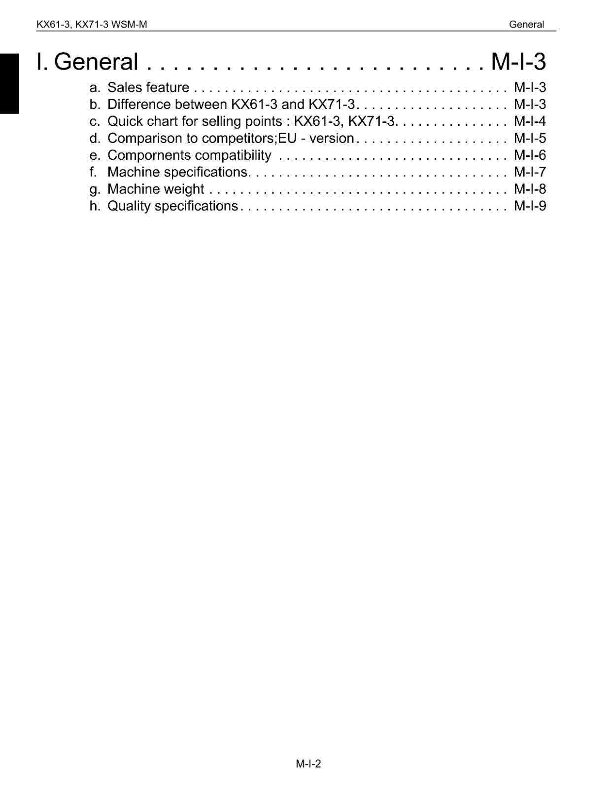 KUBOTA KX61-3 KX71-3 EXCAVATOR WORKSHOP SERVICE - MECHANISM CHAPTER - PRINTED