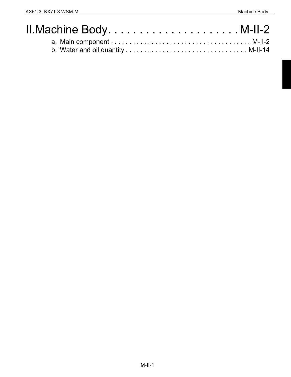 KUBOTA KX61-3 KX71-3 EXCAVATOR WORKSHOP SERVICE - MECHANISM CHAPTER - PRINTED