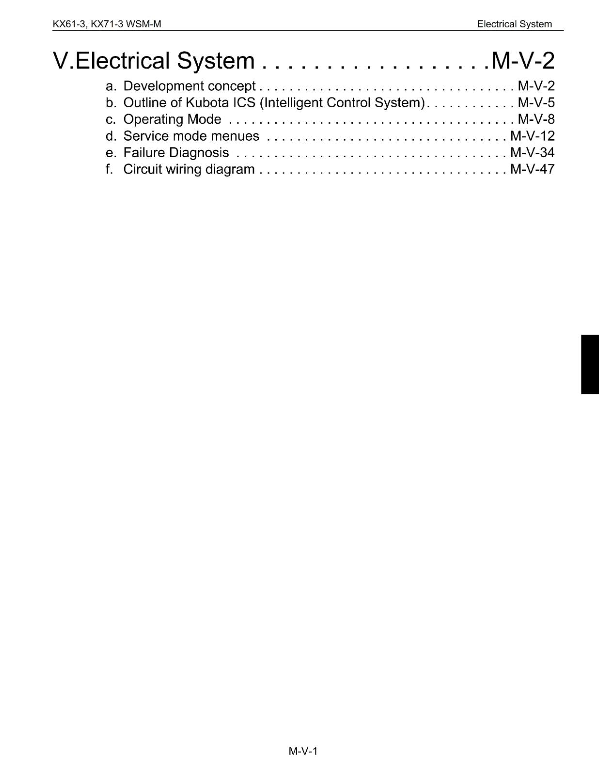 KUBOTA KX61-3 KX71-3 EXCAVATOR WORKSHOP SERVICE - MECHANISM CHAPTER - PRINTED
