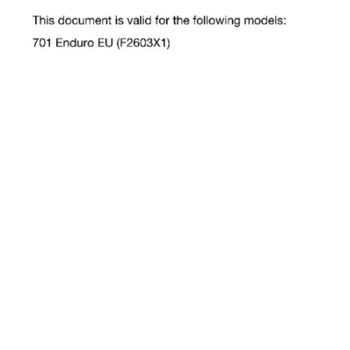 HUSQVARNA 2024 - 701 ENDURO EU - REPAIR WORKSHOP SERVICE MANUAL REPRINTED