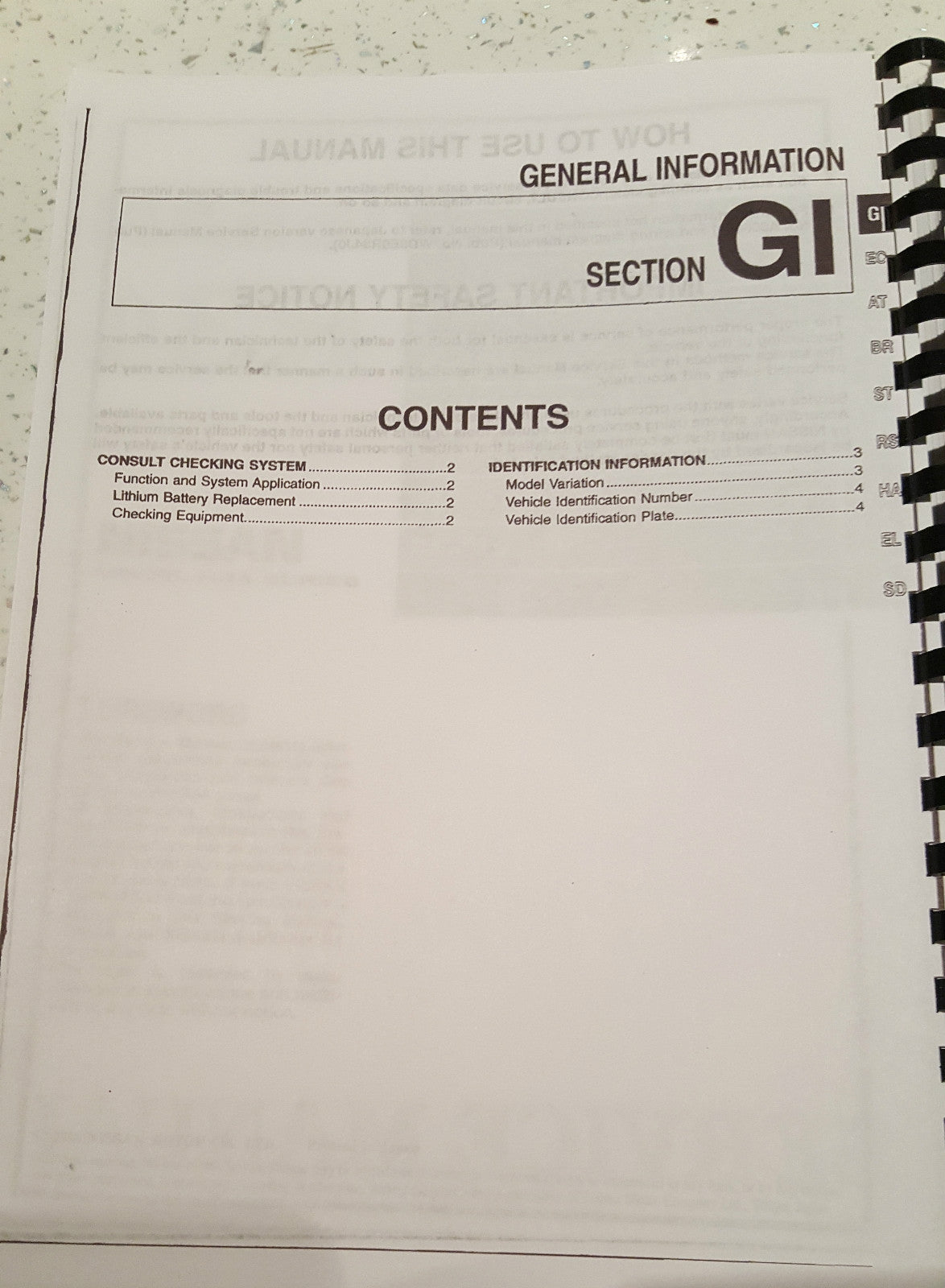 NISSAN R34 SKYLINE SERVICE DATA SPEC / TROUBLE DIAGNOSTIC SERVICE MANUAL