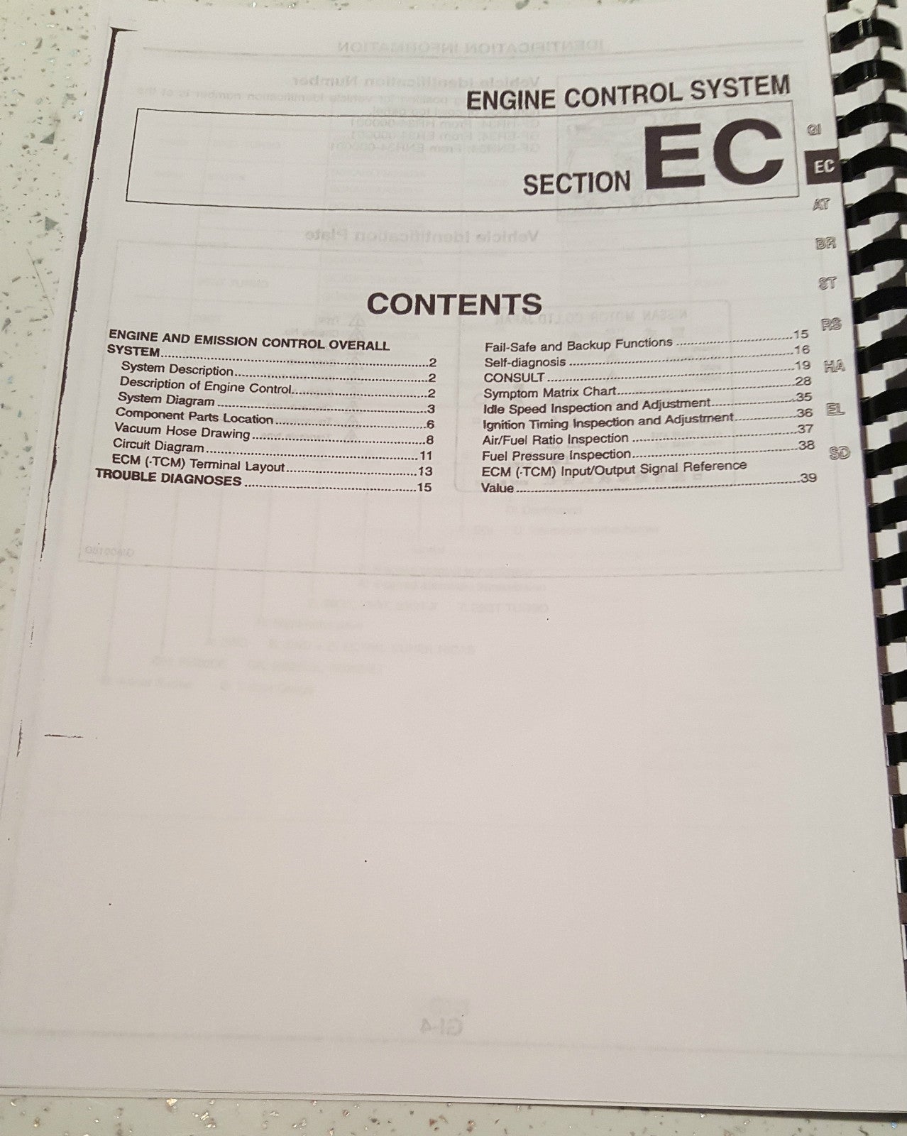 NISSAN R34 SKYLINE SERVICE DATA SPEC / TROUBLE DIAGNOSTIC SERVICE MANUAL