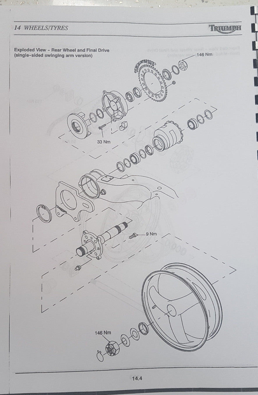 TRIUMPH DAYTONA 955i & SPEED TRIPLE 2002 - 2003 SERVICE WORKSHOP MANUAL REPRINT