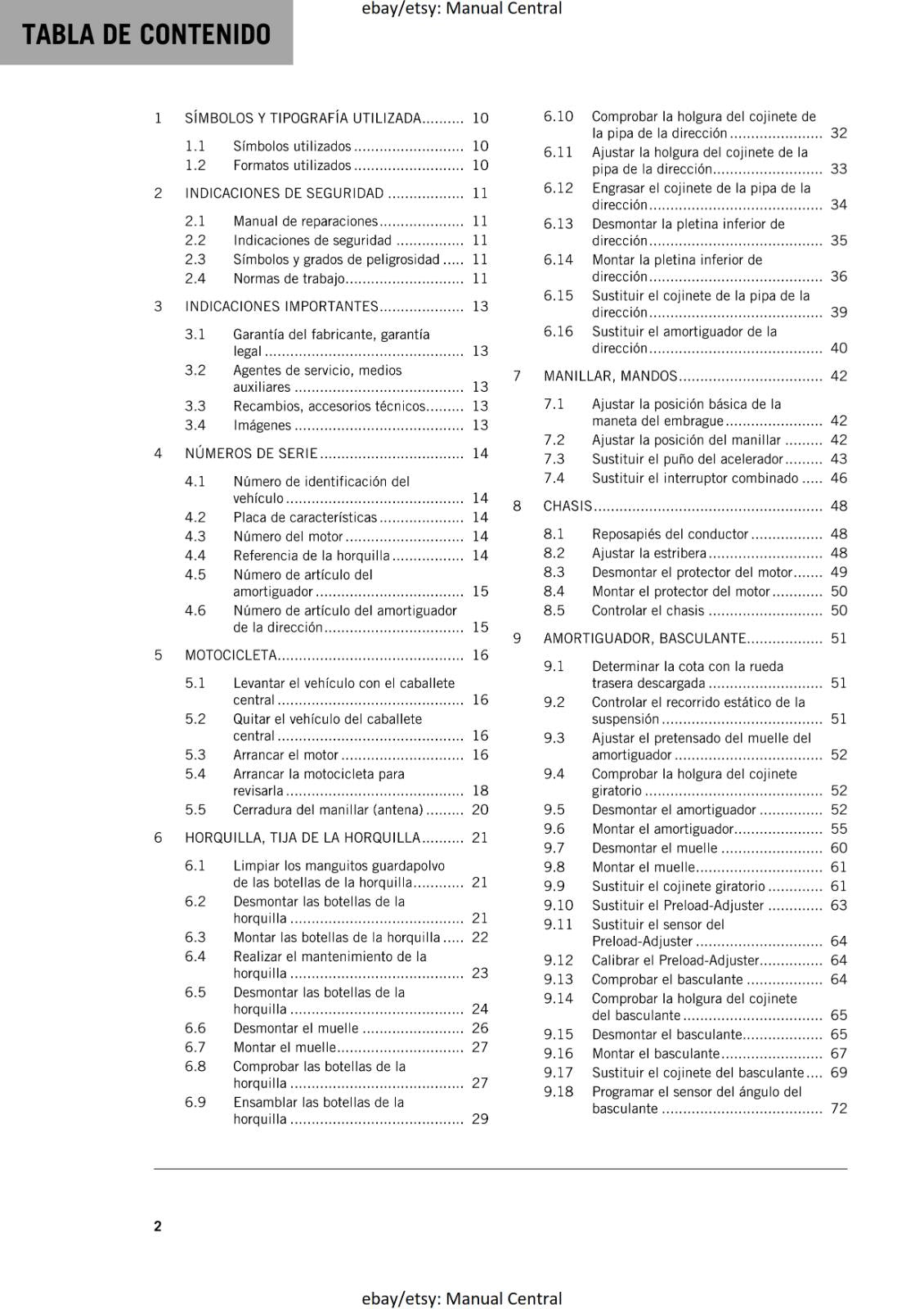 SPANISH LANGUAGE - KTM 2021 - 1290 SUPER ADVENTURE S - MANUAL DE REPARACION