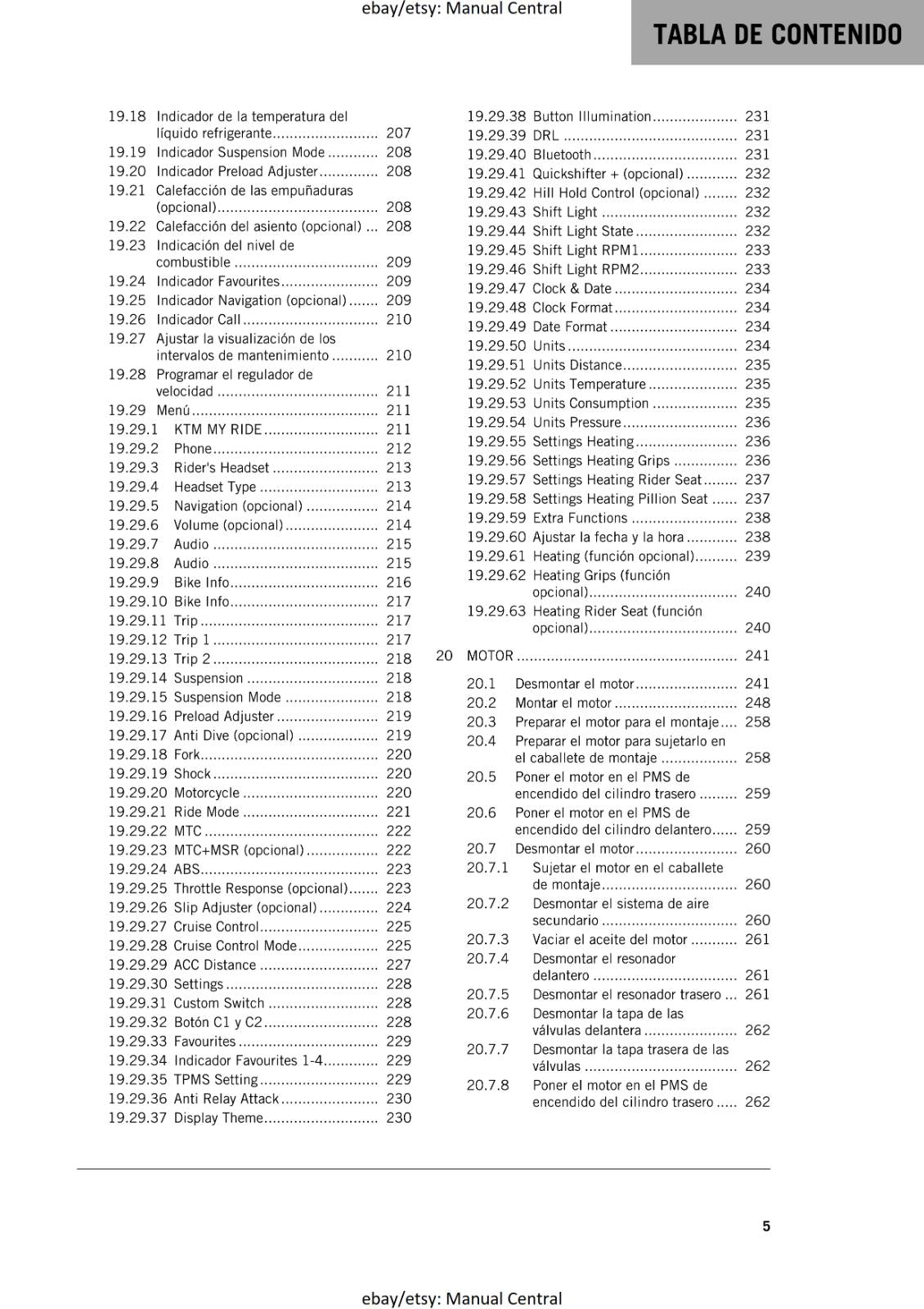 SPANISH LANGUAGE - KTM 2021 - 1290 SUPER ADVENTURE S - MANUAL DE REPARACION