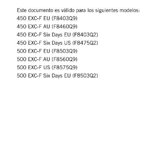 SPANISH LANGUAGE - KTM 2017 450 500 EXC-F SIX DAYS - MANUAL DE REPARACION