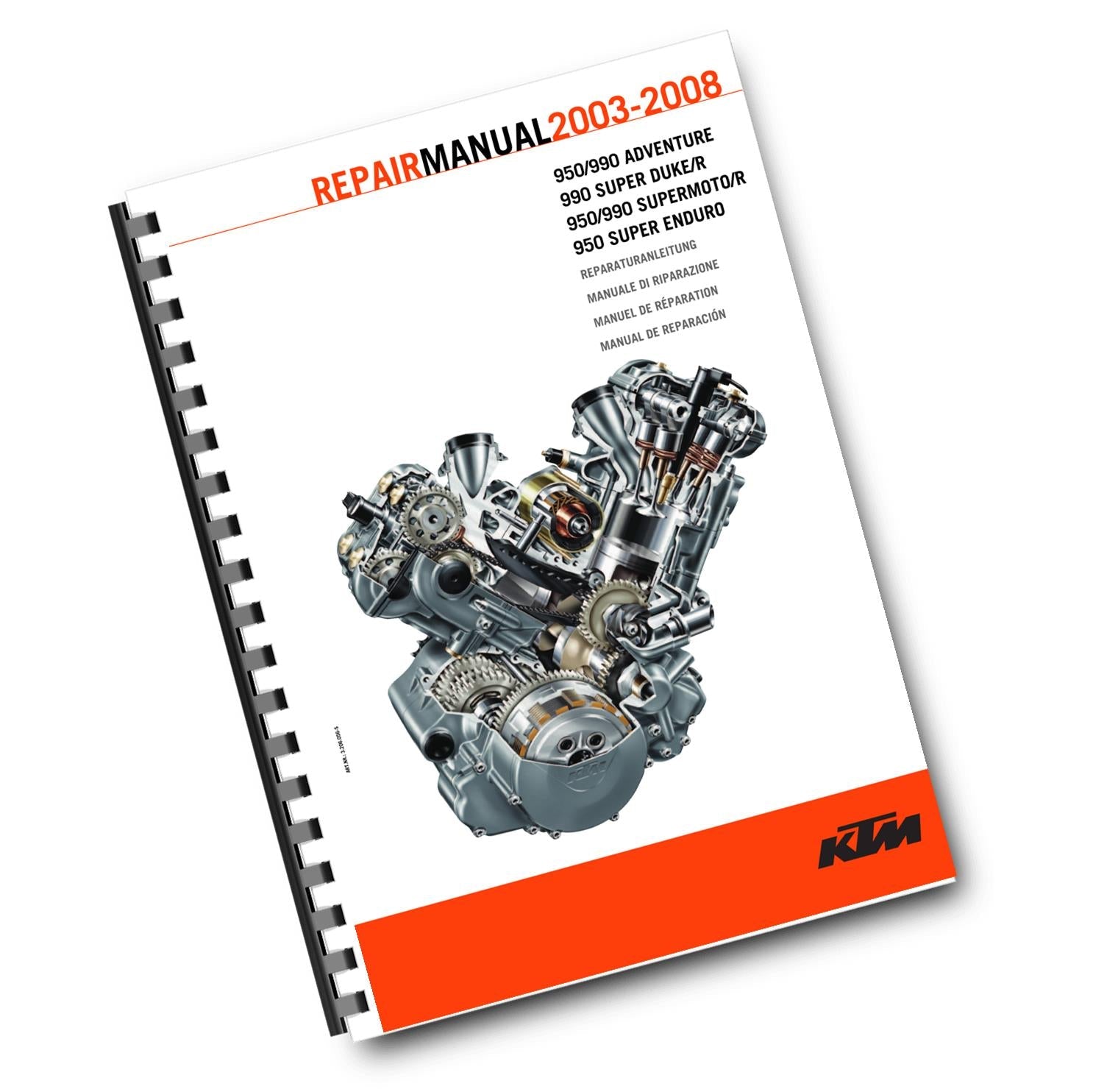 SPANISH LANGUAGE - 2003 TO 2008 KTM 950 990 SUPER MOTO R - MANUAL DE REPARACION