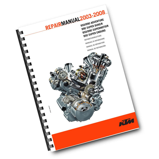 SPANISH LANGUAGE - 2003 TO 2008 KTM 950 SUPER ENDURO - MANUAL DE REPARACION