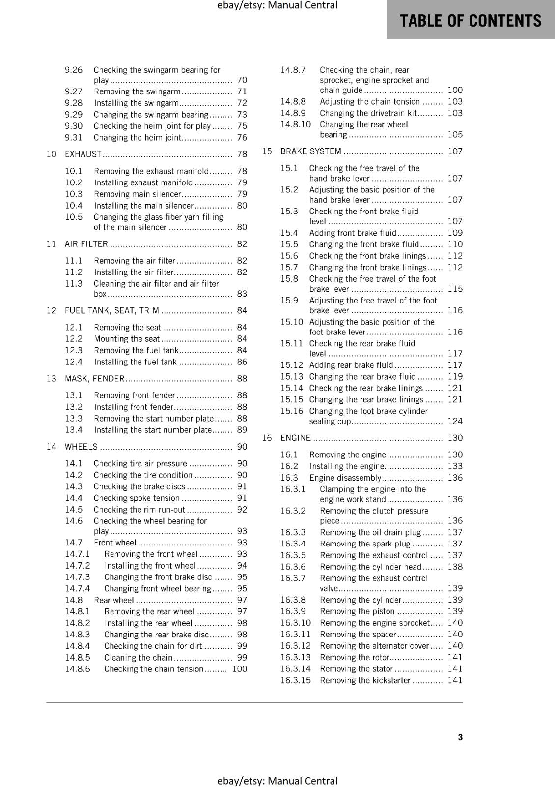 KTM 2017 - 65 SX - SERVICE REPAIR WORKSHOP
